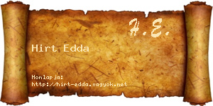 Hirt Edda névjegykártya